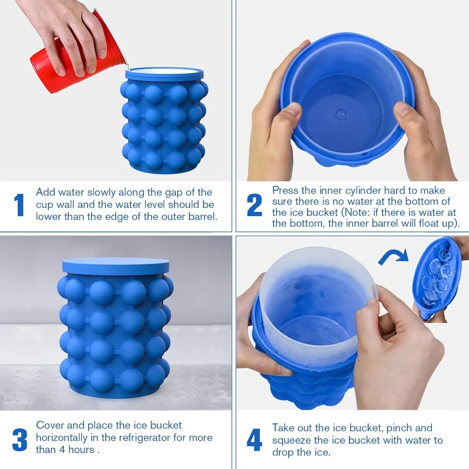1PCS Ice Cube Maker Portable Bucket Wine Ice Cooler Beer Cabinet Space Saving Drinking Whiskey Freeze Kitchen Tools