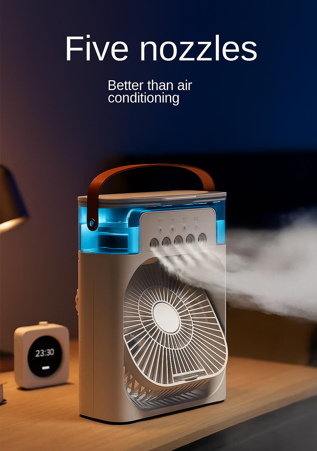 3 in 1 New Fan Air Conditioner Household Small Air Cooler Portable Humidifier With LED Night Light
