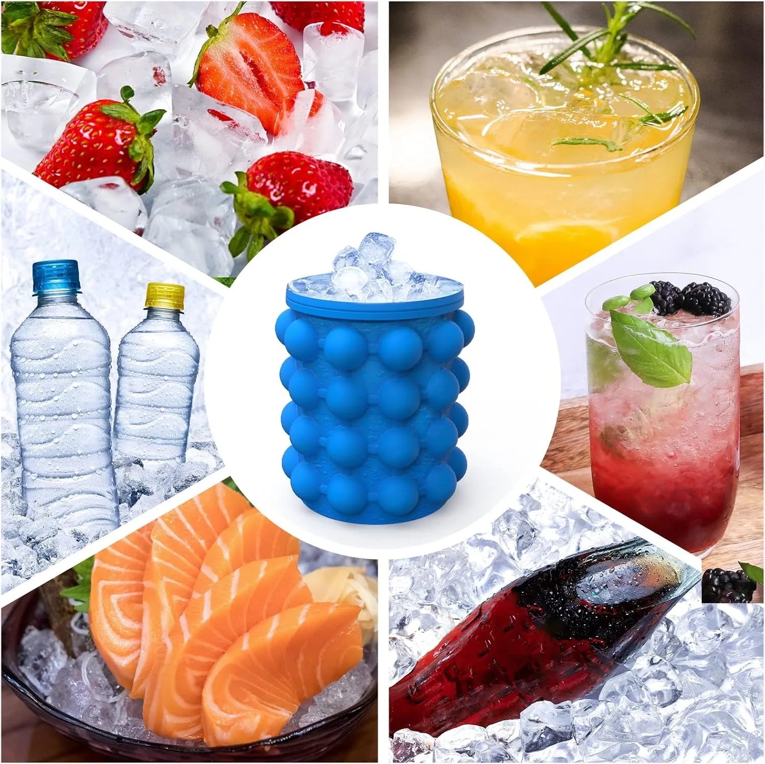 1PCS Ice Cube Maker Portable Bucket Wine Ice Cooler Beer Cabinet Space Saving Drinking Whiskey Freeze Kitchen Tools